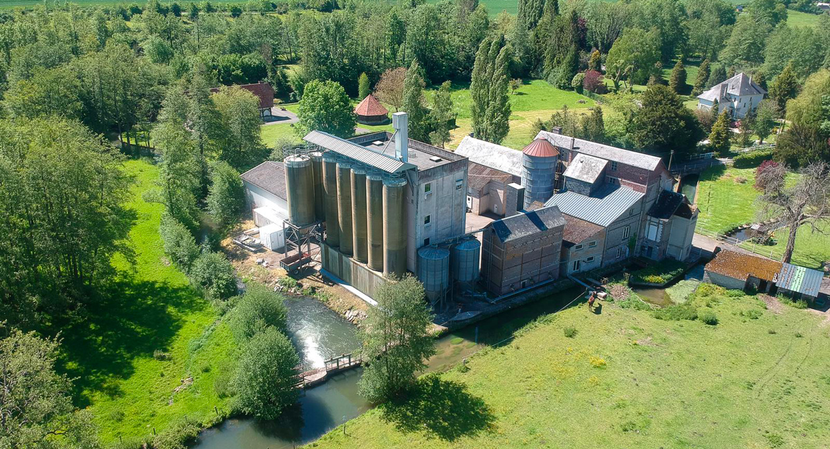 Vue aérienne des Moulins de l'Andelle